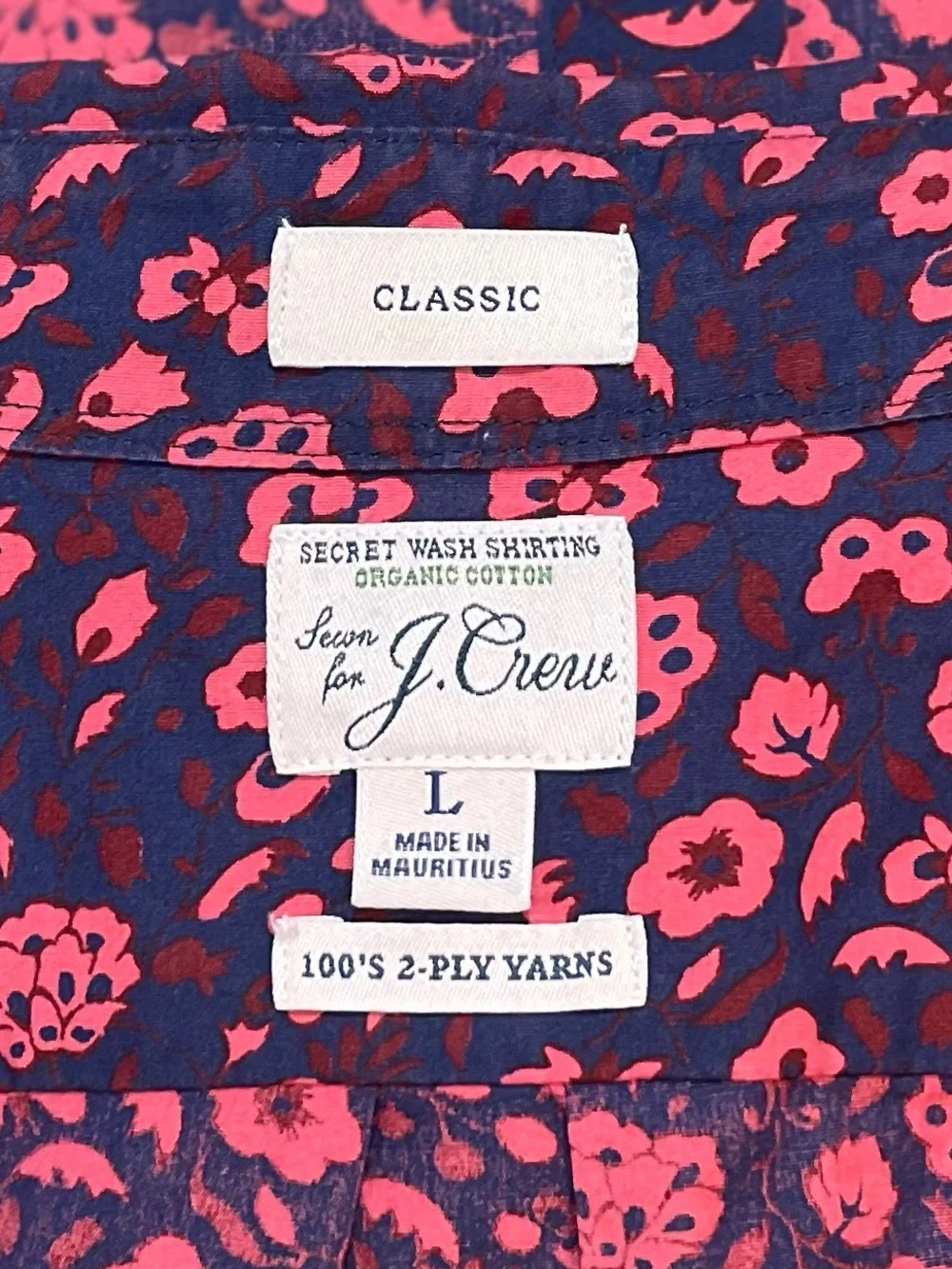 J Crew Secret Wash Classic Floral Long Sleeve Button Down Shirt Cotton Preppy